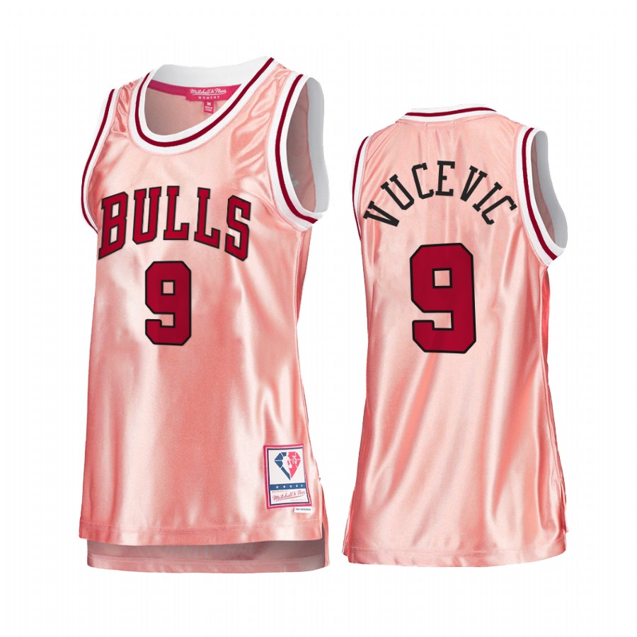 Nikola Vucevic Chicago Bulls Rose Gold Jersey #9 Pink 75th Anniversary Women's Tank