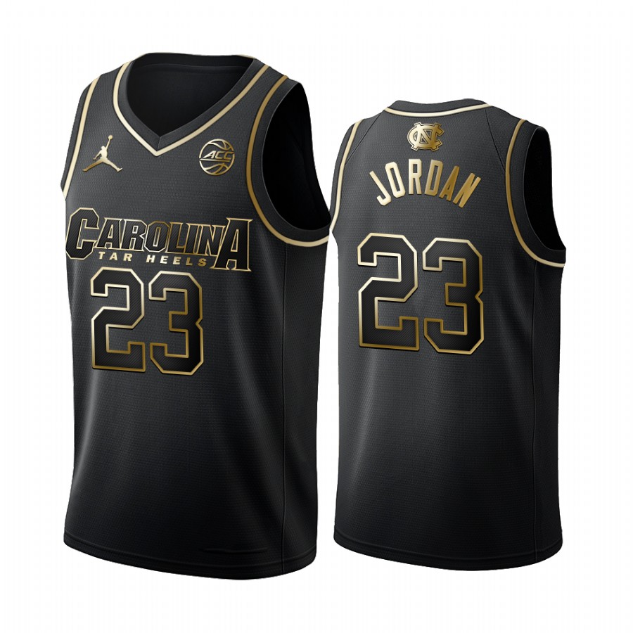 North Carolina Tar Heels Michael Jordan Black Golden Edition Limited Jersey Chicago Bulls