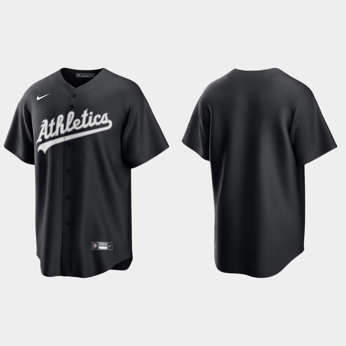 Oakland Athletics All Black Fashion Jersey - Black White