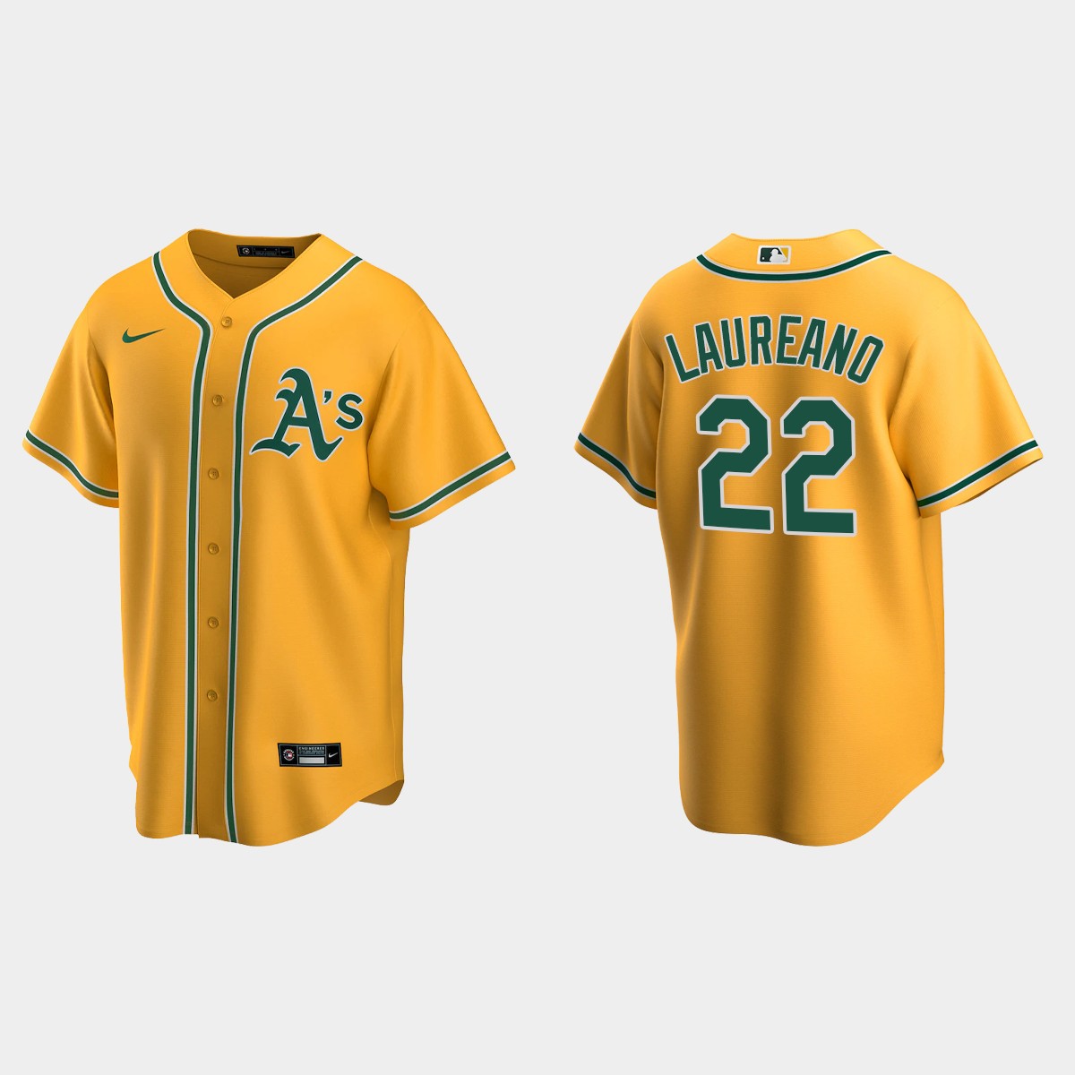 Oakland Athletics #22 Ramon Laureano Gold Alternate Jersey