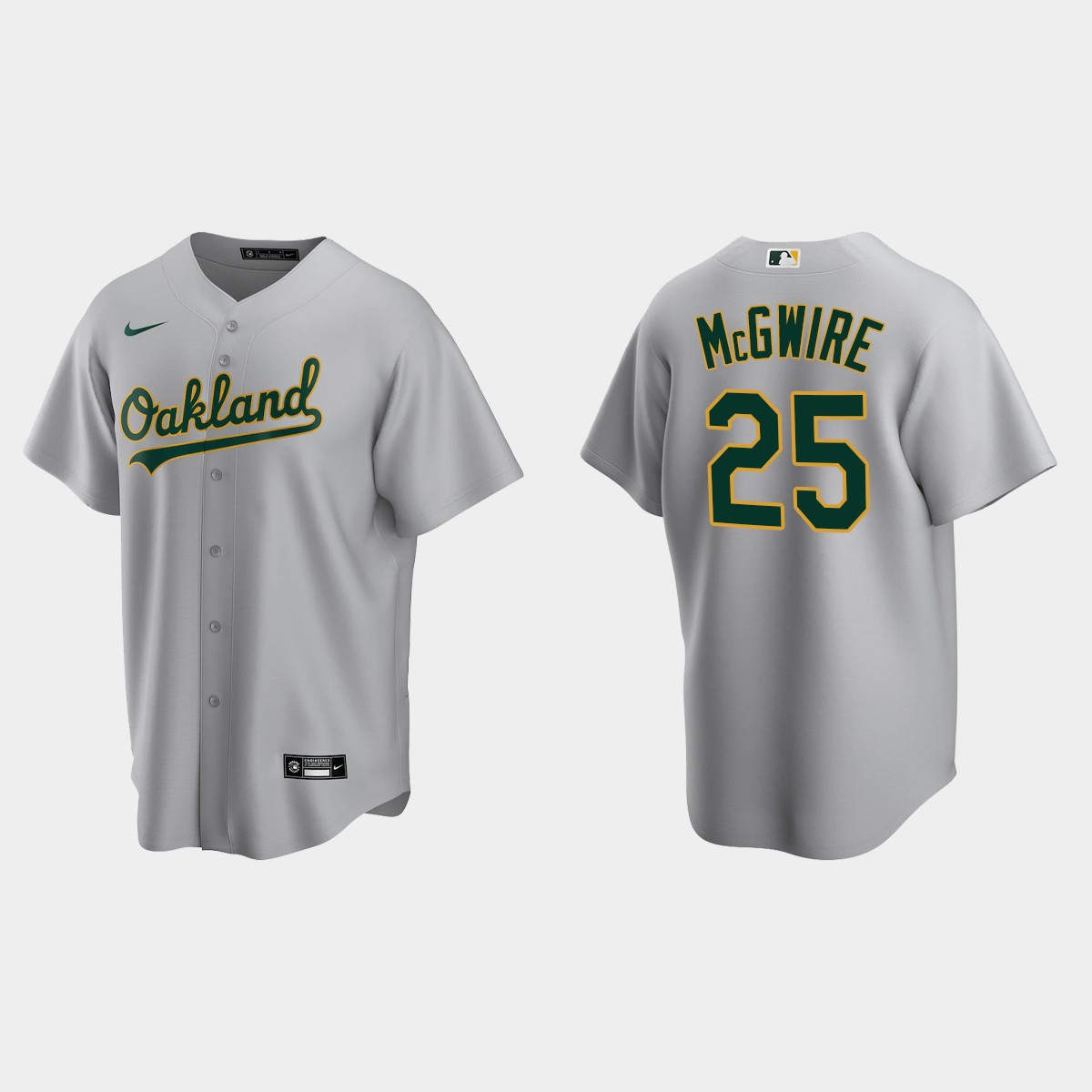 Oakland Athletics #25 Mark McGwire Gray Road Jersey