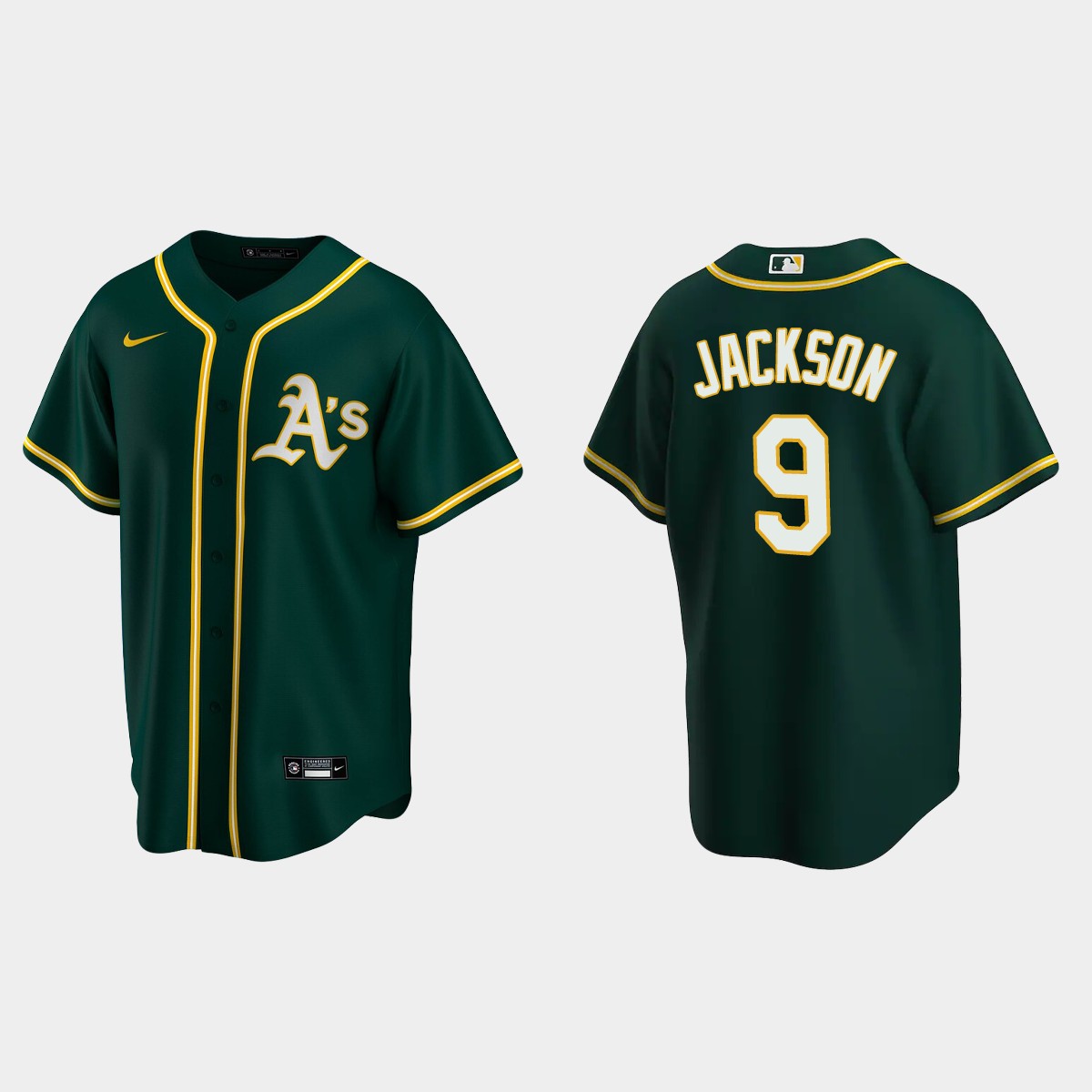 Oakland Athletics #9 Reggie Jackson Green Alternate Jersey