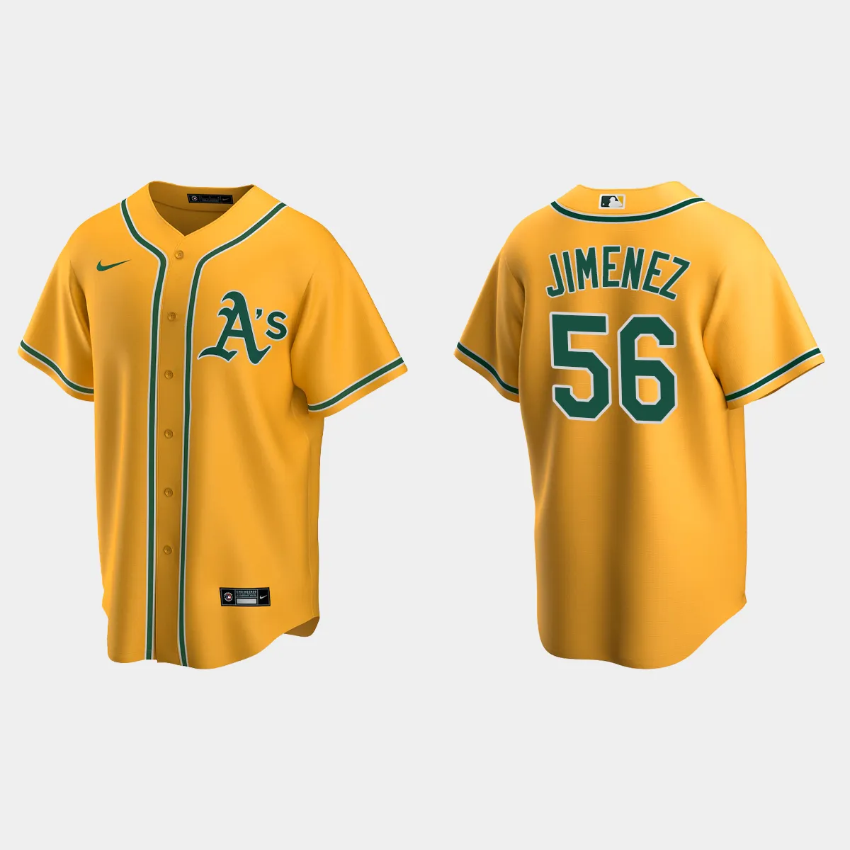 Oakland Athletics Dany Jimenez Alternate Jersey - Gold