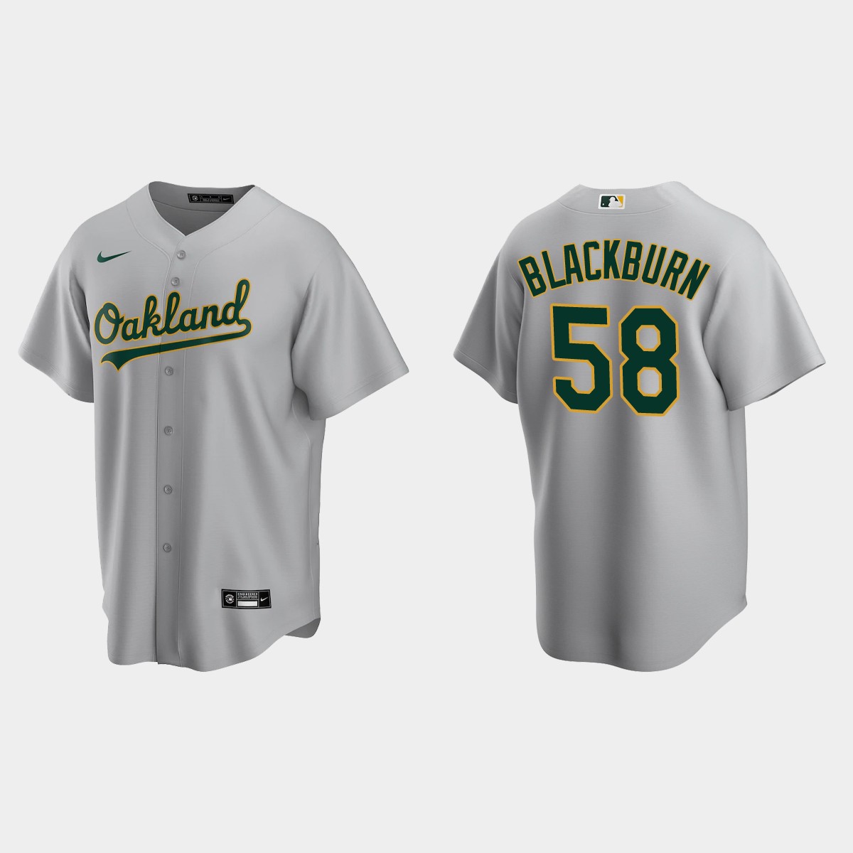 Oakland Athletics Paul Blackburn Road Jersey - Gray