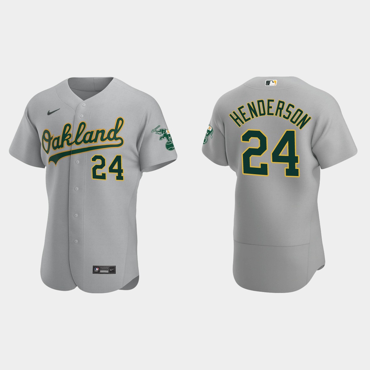 Oakland Athletics Rickey Henderson #24 Gray Road Jersey