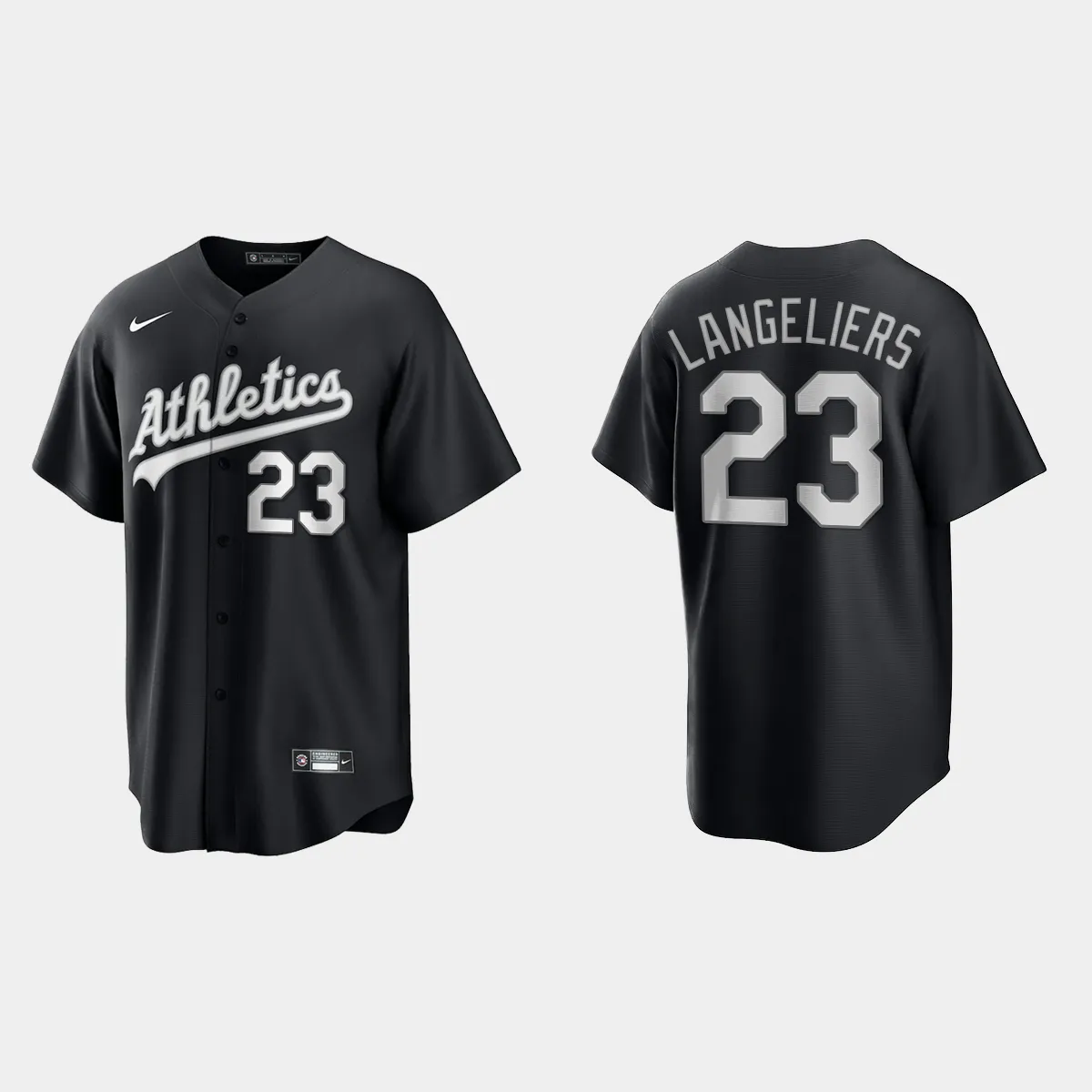 Oakland Athletics Shea Langeliers Jersey - Black White