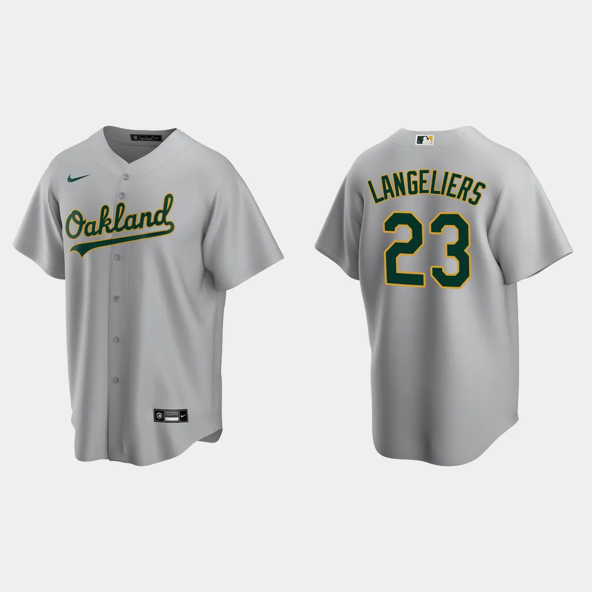 Oakland Athletics Shea Langeliers Road Jersey - Gray