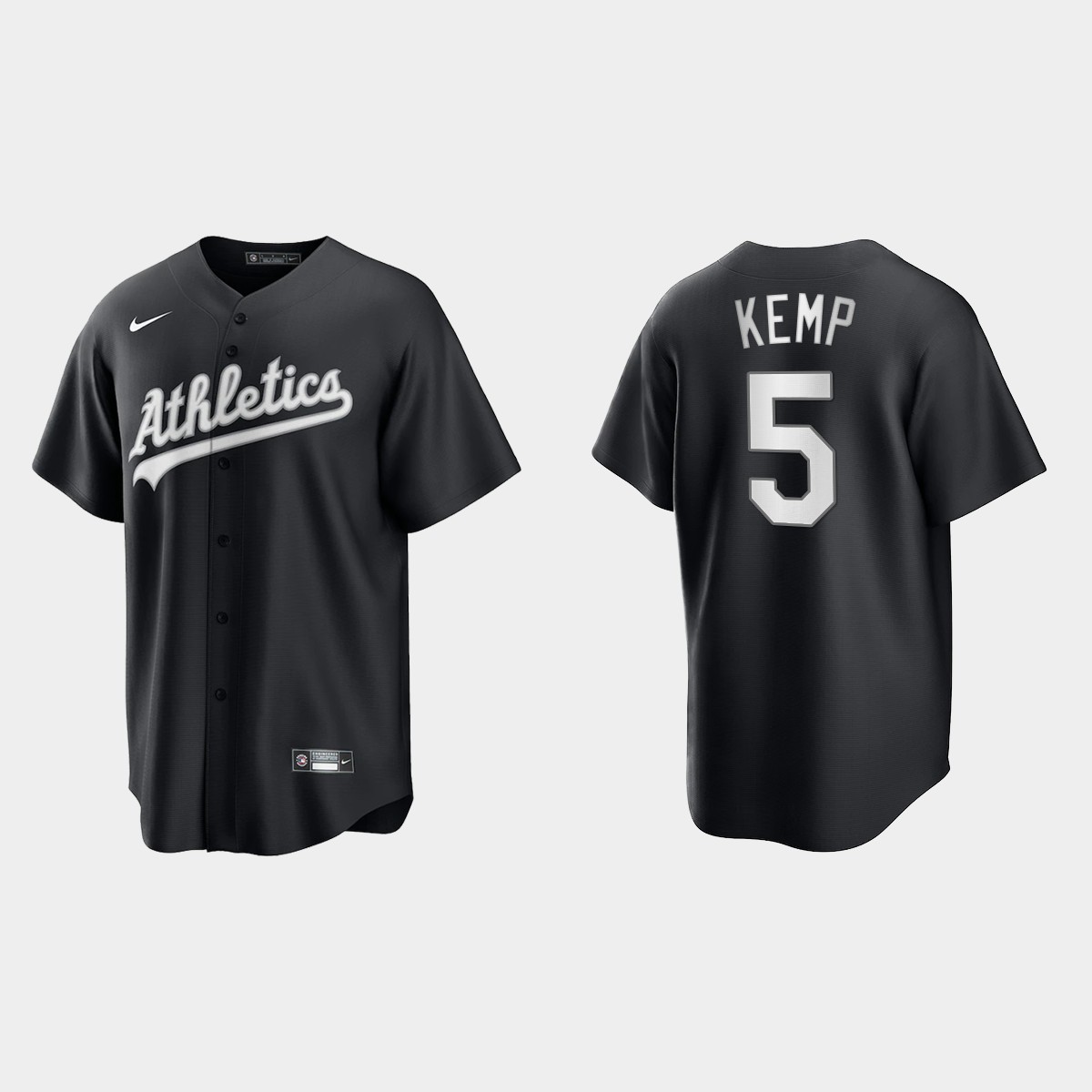 Oakland Athletics Tony Kemp All Black Fashion Jersey - Black White