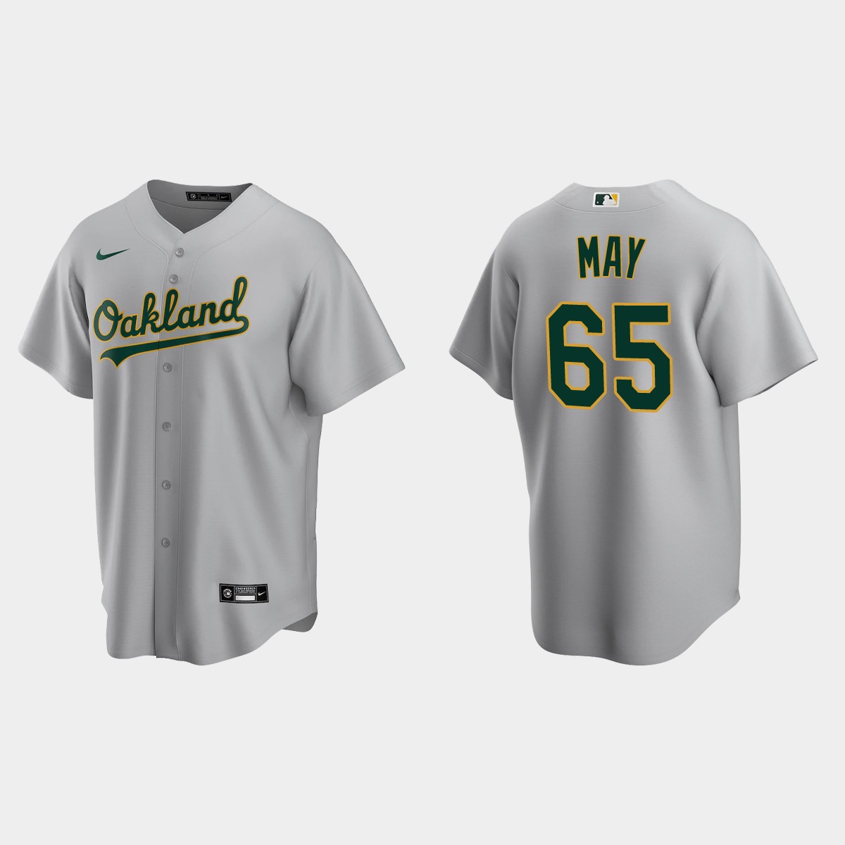Oakland Athletics Trevor May Road Jersey - Gray