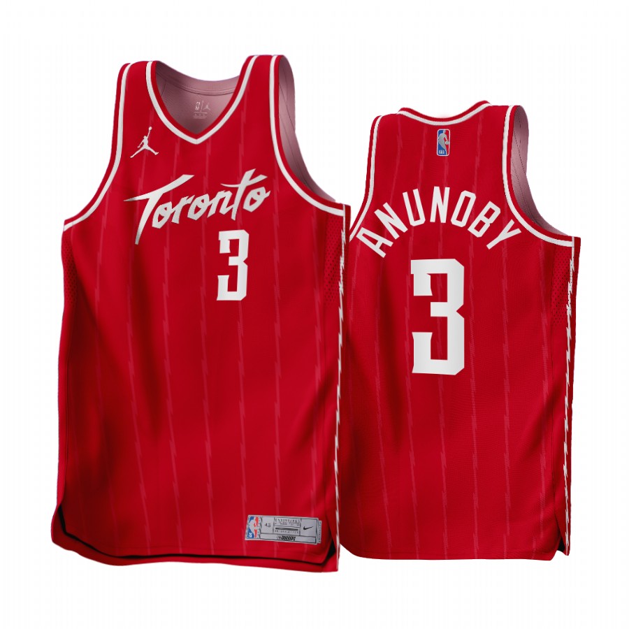 OG Anunoby Toronto Raptors Red #3 Earned Edition Jersey