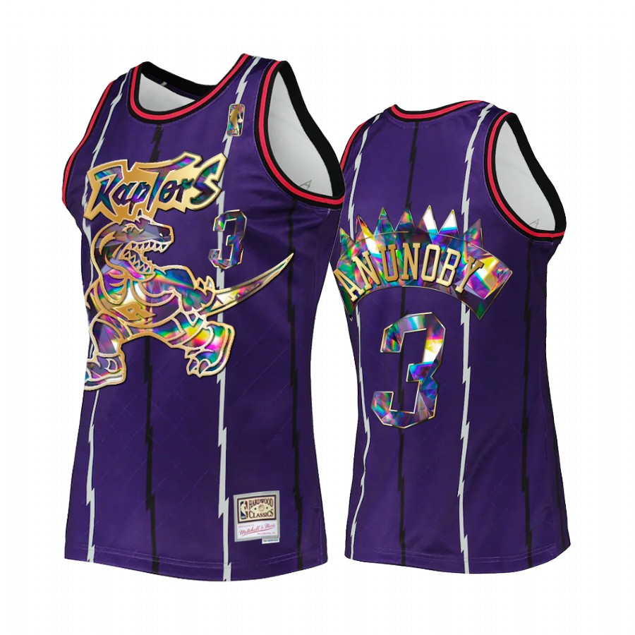 OG Anunoby #3 Toronto Raptors 75th Diamond Badge Purple Throwback Jersey
