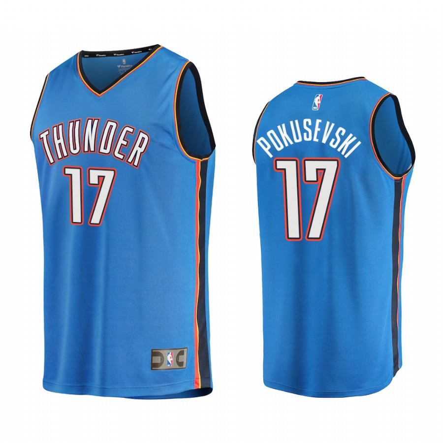 Oklahoma City Thunder #17 Aleksej Pokusevski Jersey White Icon Edition