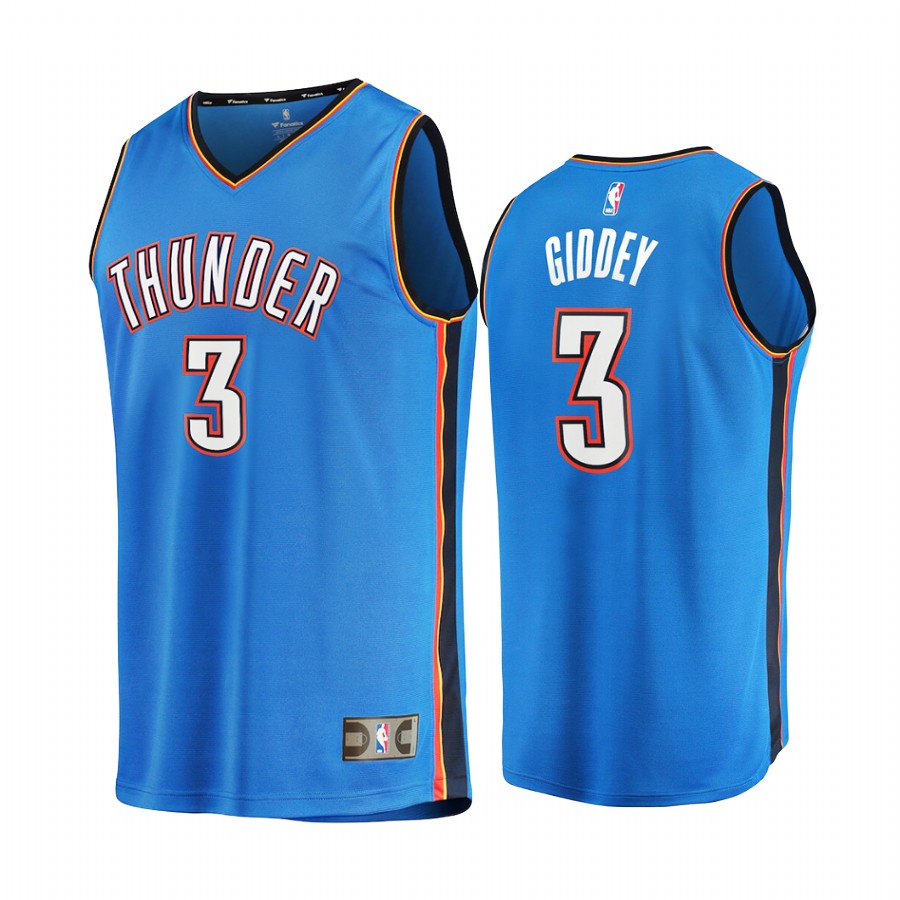 Oklahoma City Thunder #3 Josh Giddey Jersey Draft 1st Round Pick Blue