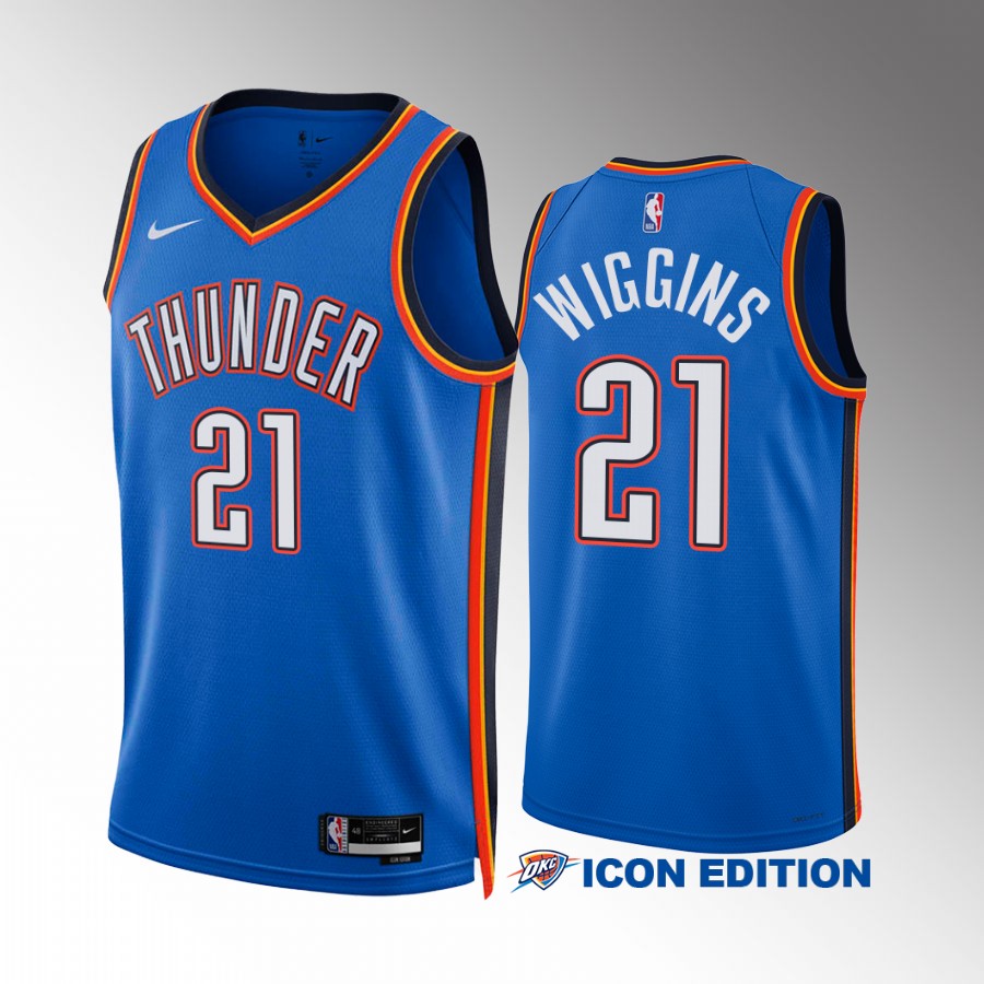 Oklahoma City Thunder Aaron Wiggins Icon Edition Blue #21 Jersey Swingman