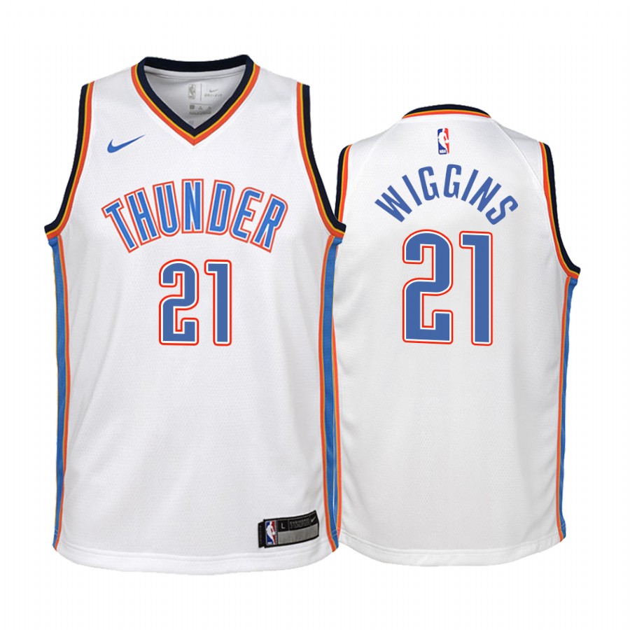 Oklahoma City Thunder Aaron Wiggins Association Edition White Youth Jersey Draft #21