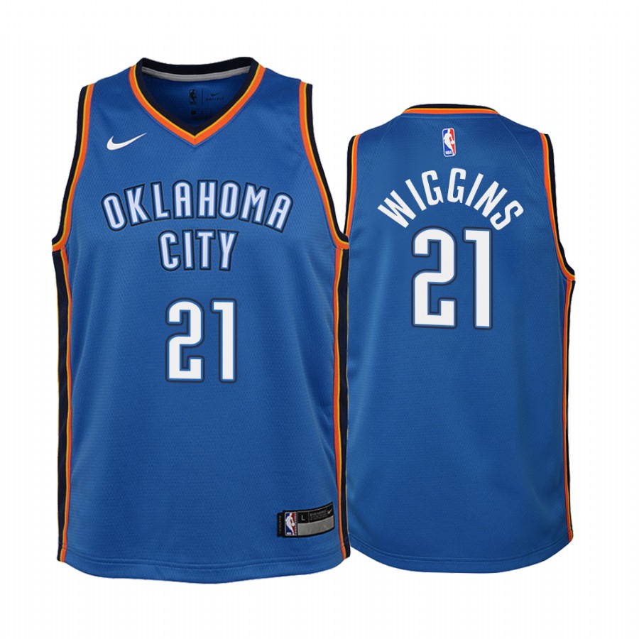 Oklahoma City Thunder Aaron Wiggins Icon Edition Blue Youth Jersey Draft #21
