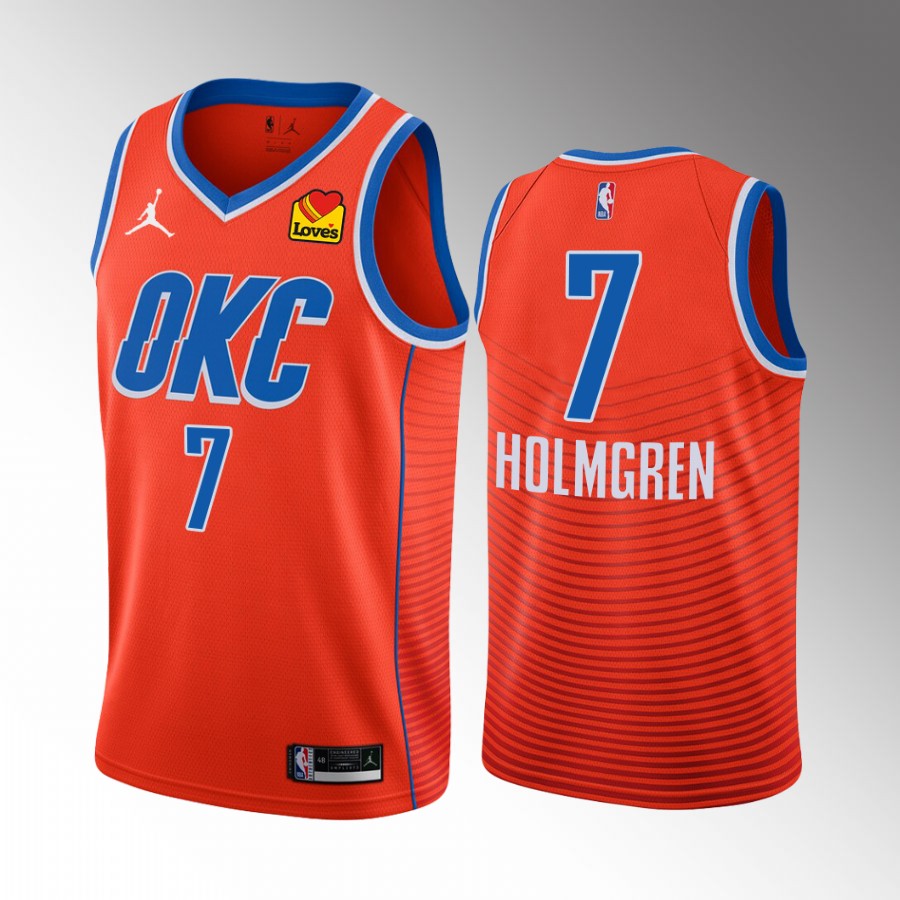 Oklahoma City Thunder Chet Holmgren Statement Edition Orange #7 Jersey Swingman