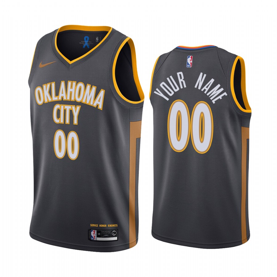 Oklahoma City Thunder Custom Black  City New Uniform Jersey