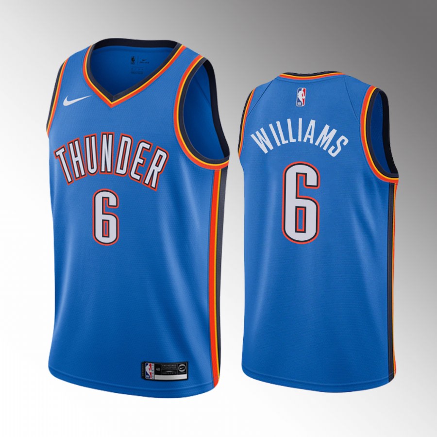 Oklahoma City Thunder Jaylin Williams Draft #6 Blue Jersey Icon Edition Arkansas Razorbacks