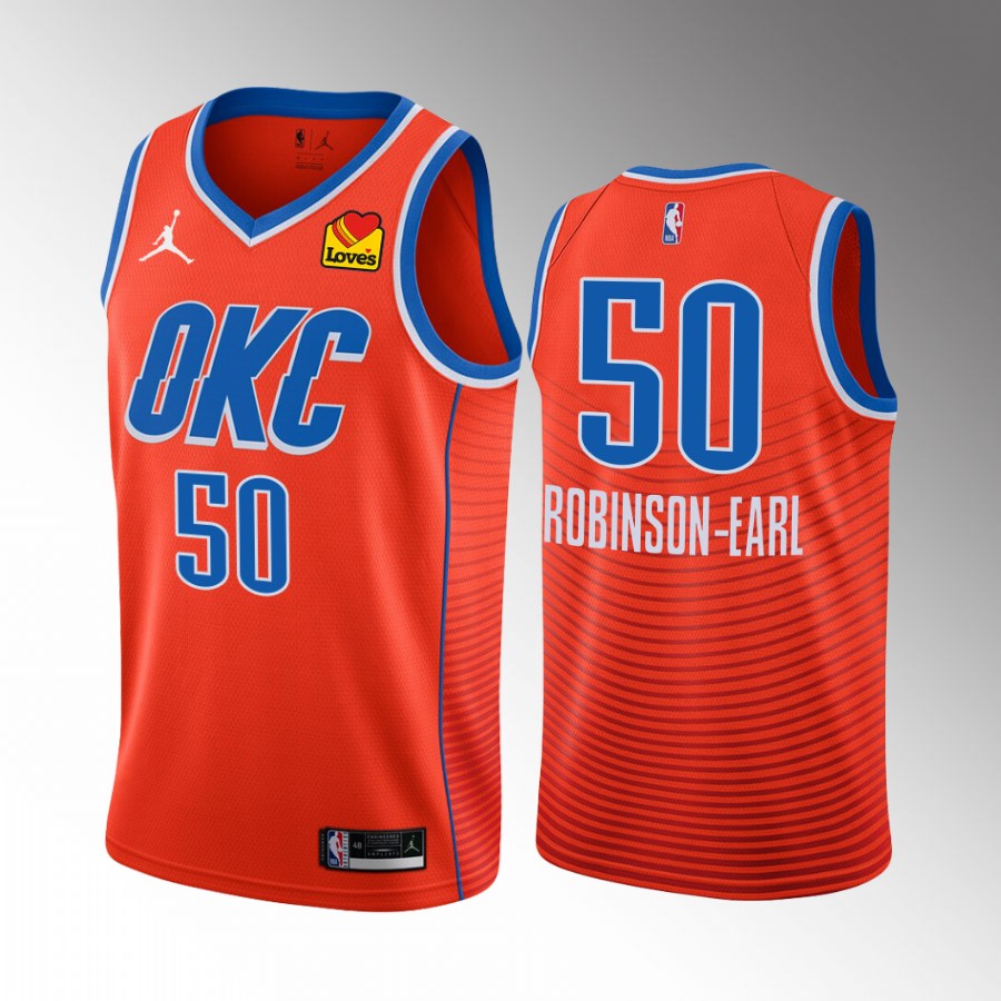 Oklahoma City Thunder Jeremiah Robinson-Earl Statement Edition Orange #50 Jersey Swingman