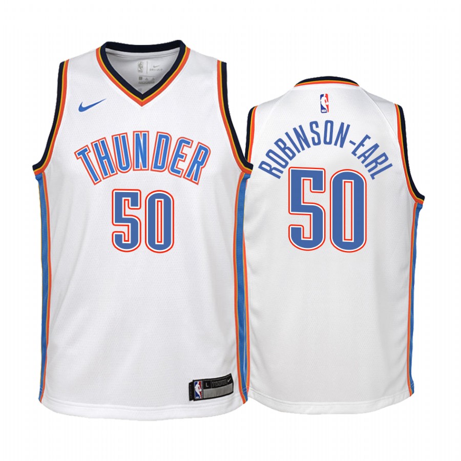 Oklahoma City Thunder Jeremiah Robinson-Earl Association Edition White Youth Jersey Draft #50