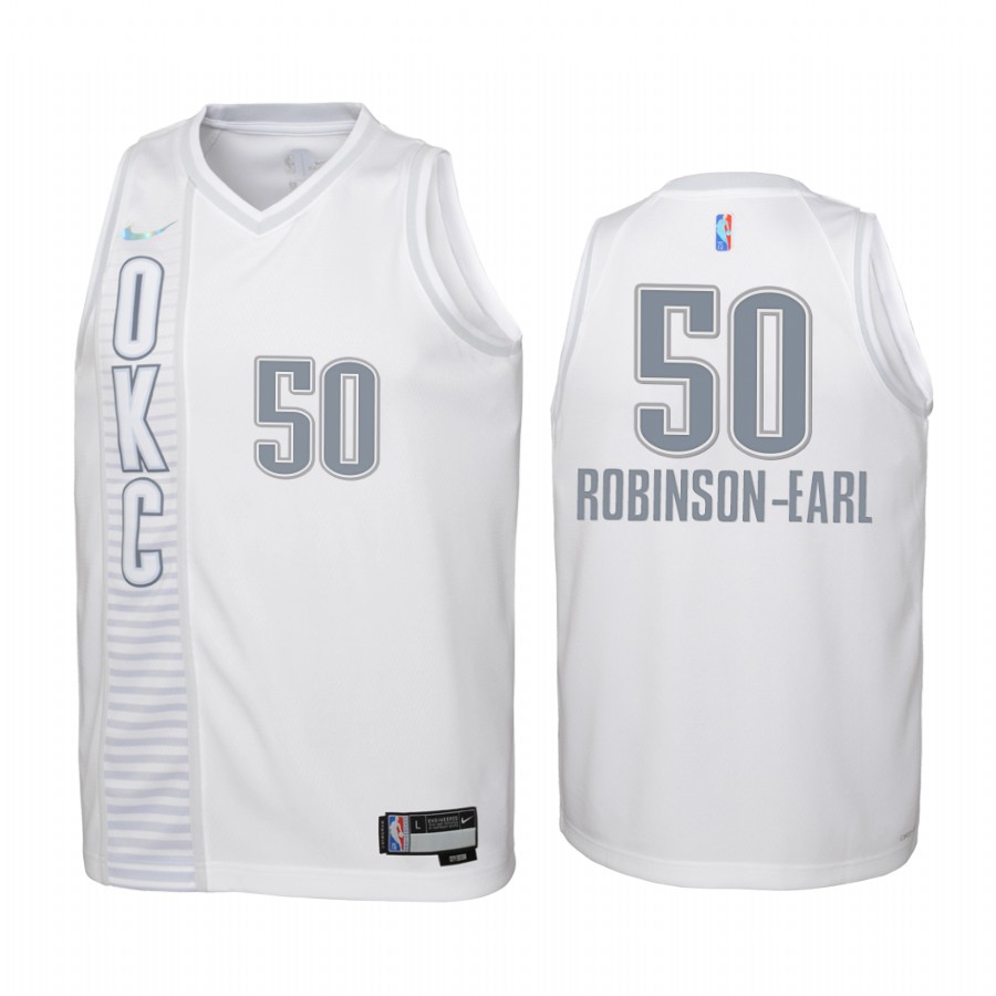 Oklahoma City Thunder Jeremiah Robinson-Earl City Edition White Youth Jersey 75th Season #50
