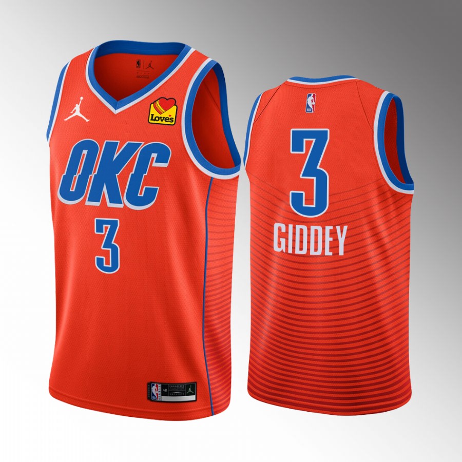 Oklahoma City Thunder Josh Giddey Statement Edition Orange #3 Jersey Swingman