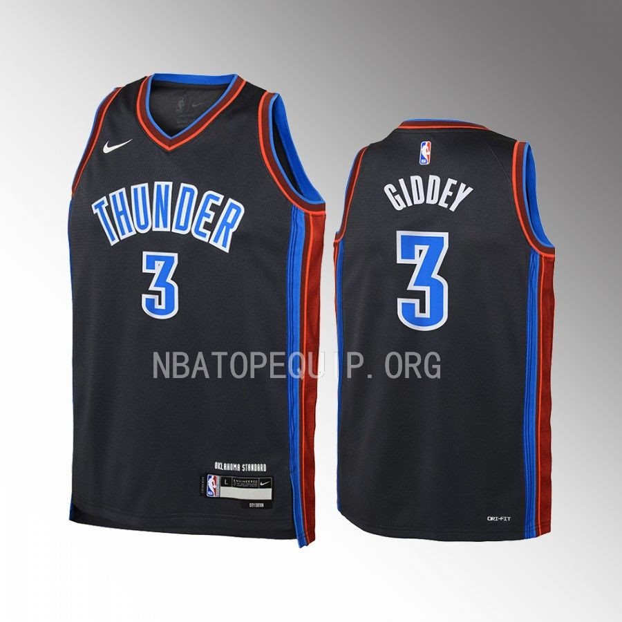 Oklahoma City Thunder Josh Giddey City Edition Grey Youth Jersey Swingman #3