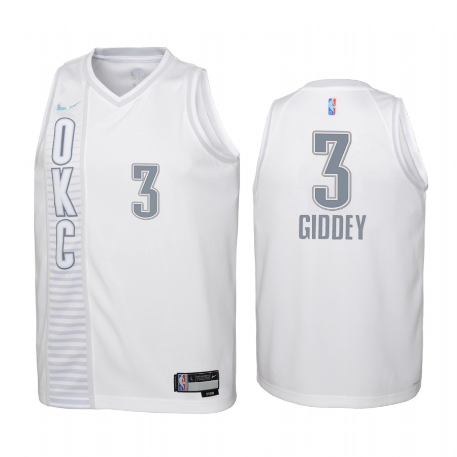 Oklahoma City Thunder Josh Giddey City Edition White Youth Jersey 75th Season #3