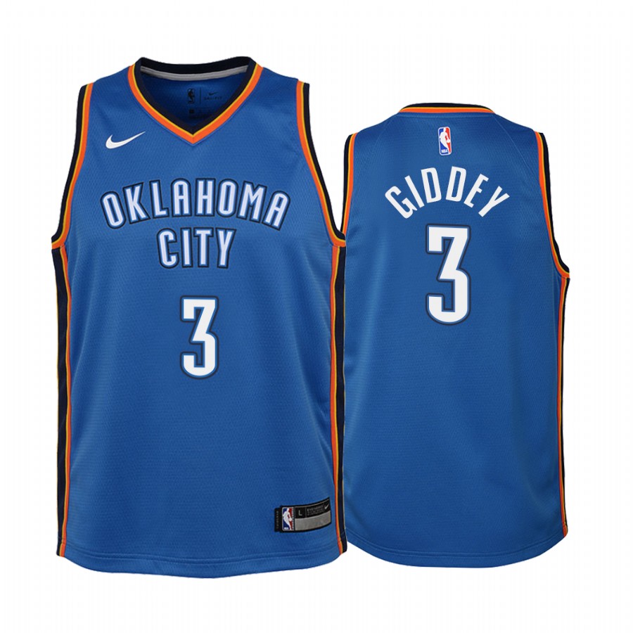 Oklahoma City Thunder Josh Giddey Icon Edition Blue Youth Jersey Draft #3