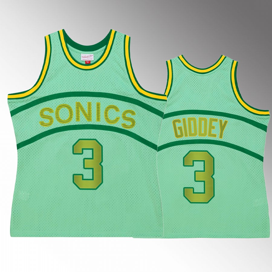 Oklahoma City Thunder Josh Giddey Space Knit #3 Green Hardwood Classics Jersey