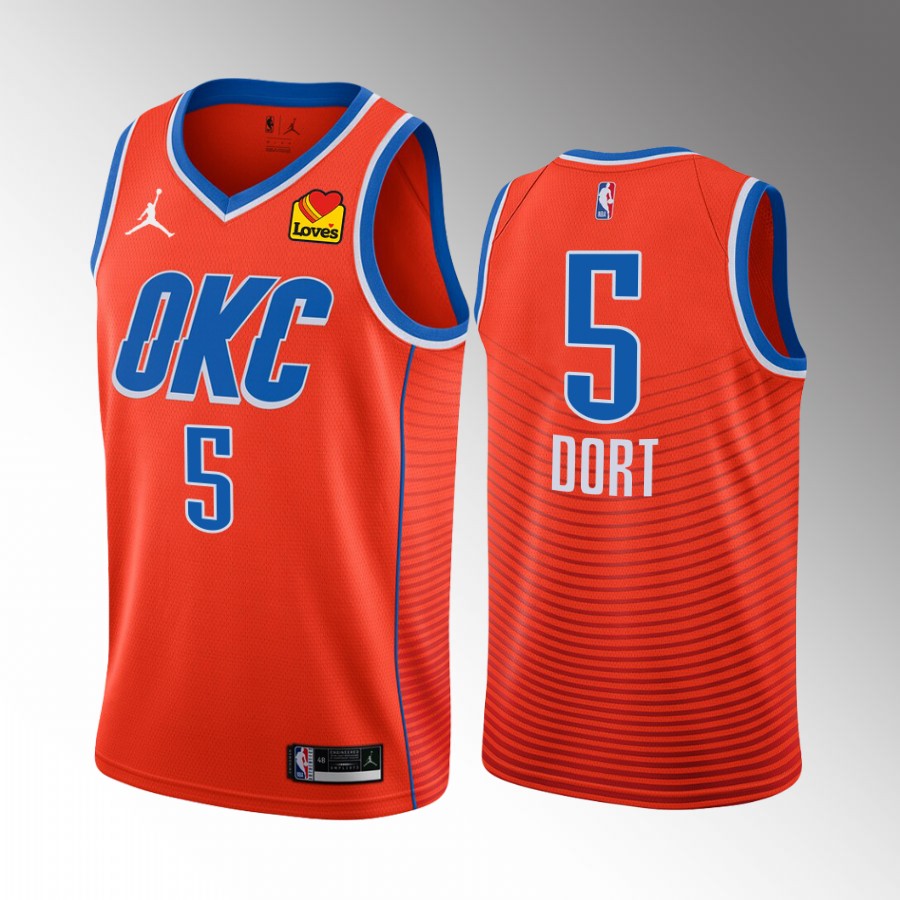 Oklahoma City Thunder Luguentz Dort Statement Edition Orange #5 Jersey Swingman