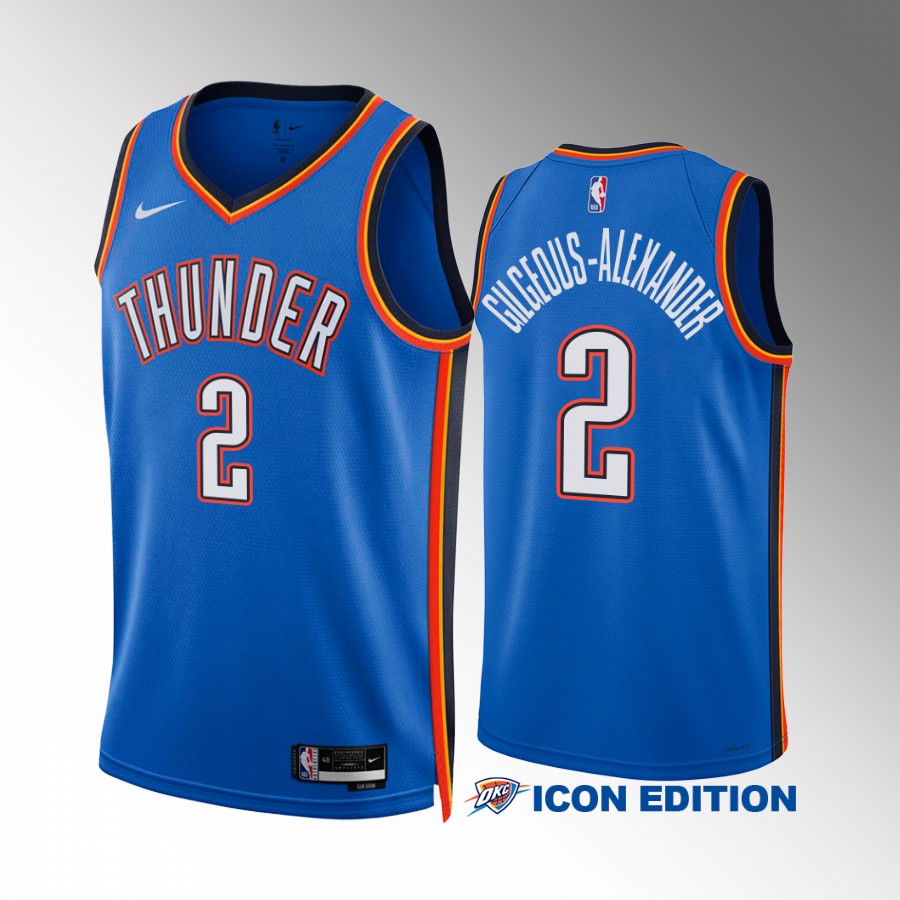 Oklahoma City Thunder Shai Gilgeous-Alexander Icon Edition Blue #2 Jersey Swingman