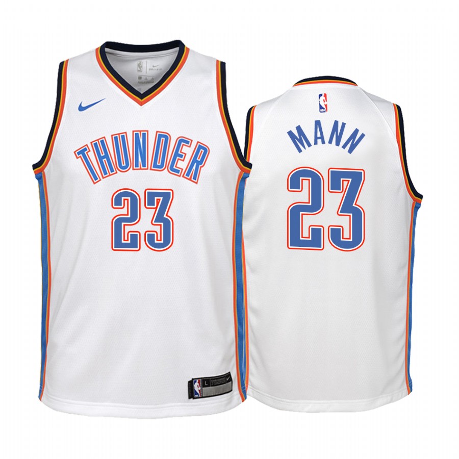 Oklahoma City Thunder Tre Mann Association Edition White Youth Jersey Draft #23
