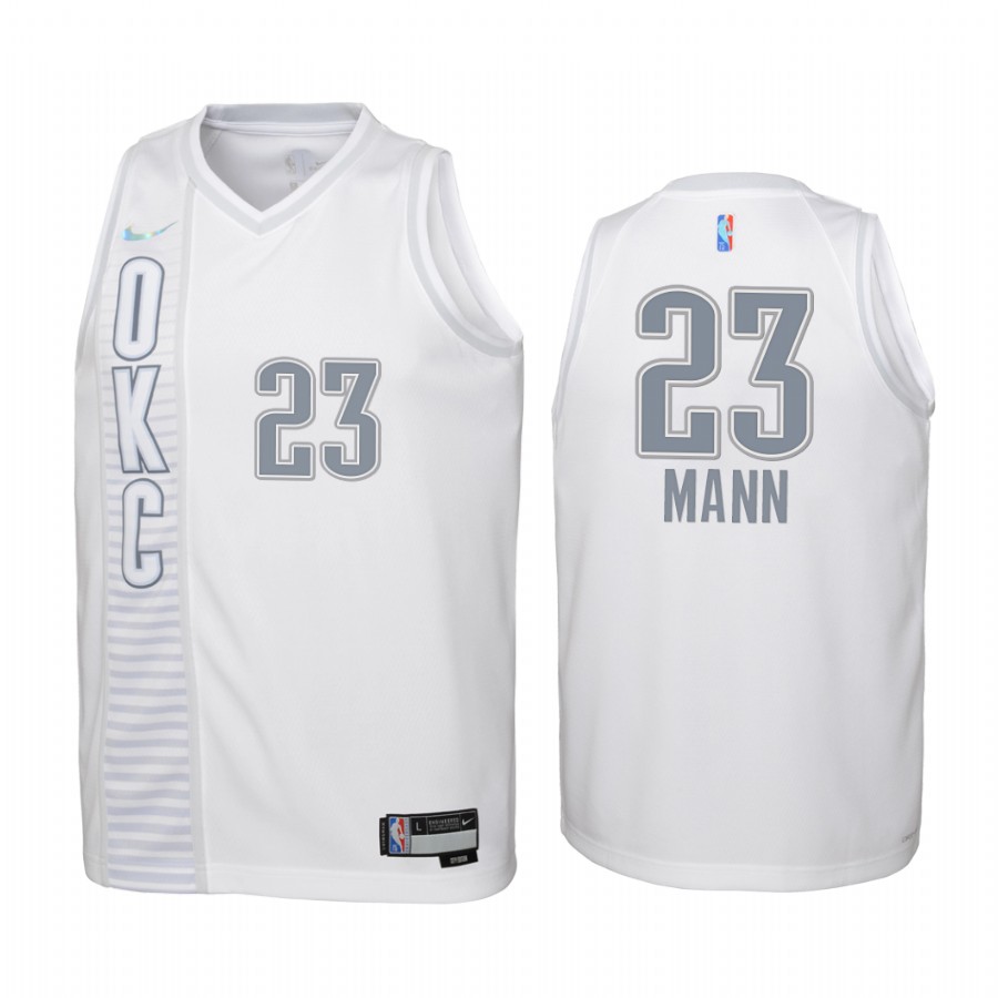 Oklahoma City Thunder Tre Mann City Edition White Youth Jersey 75th Season #23