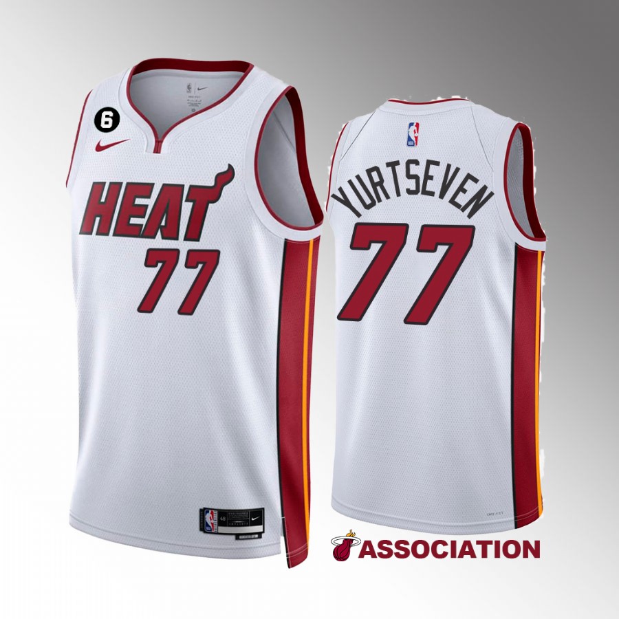 Omer Yurtseven Miami Heat White #77 Association Edition Jersey NO.6 Patch