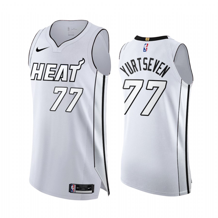 Omer Yurtseven White Hot #77 Miami Heat Playoffs Jersey