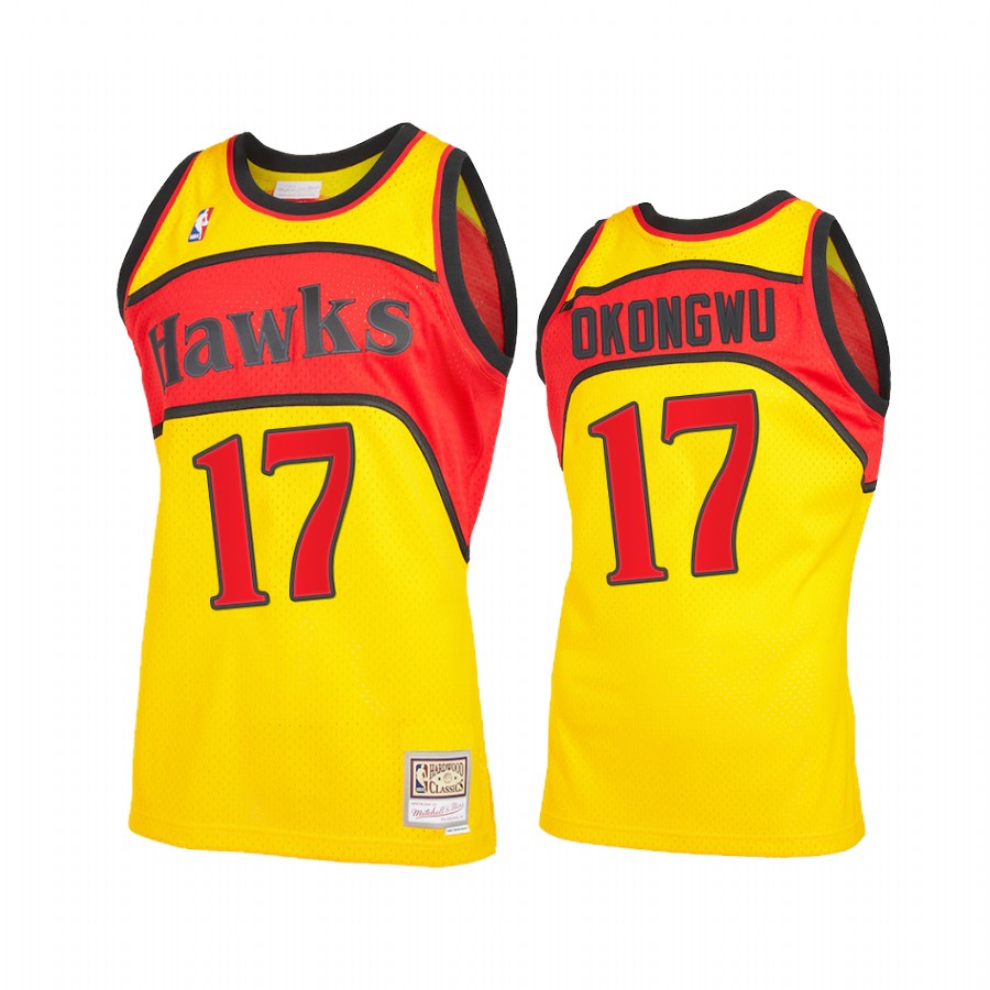 Onyeka Okongwu 17 Atlanta Hawks Reload 2.0 Yellow Jersey Throwback
