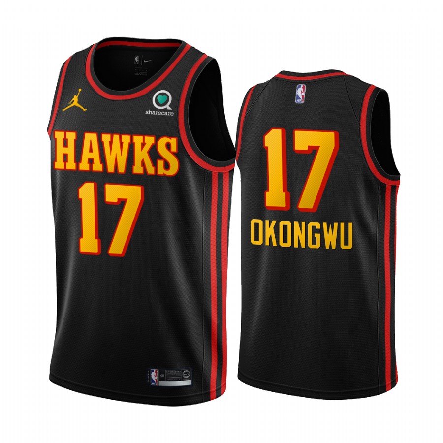 Onyeka Okongwu Draft Atlanta Hawks Black Statement Jersey