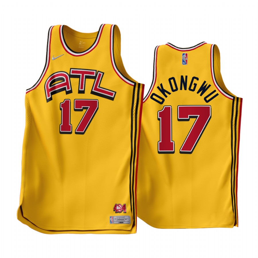 Onyeka Okongwu Atlanta Hawks Gold #17 Earned Edition Jersey