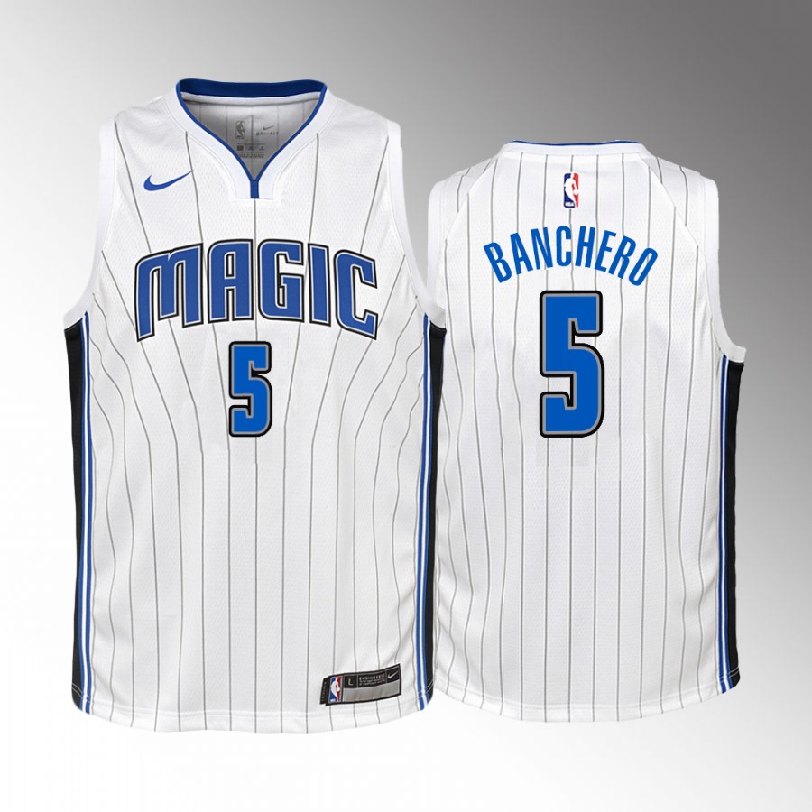 Orlando Magic Paolo Banchero Association Edition White Youth Jersey Draft #5