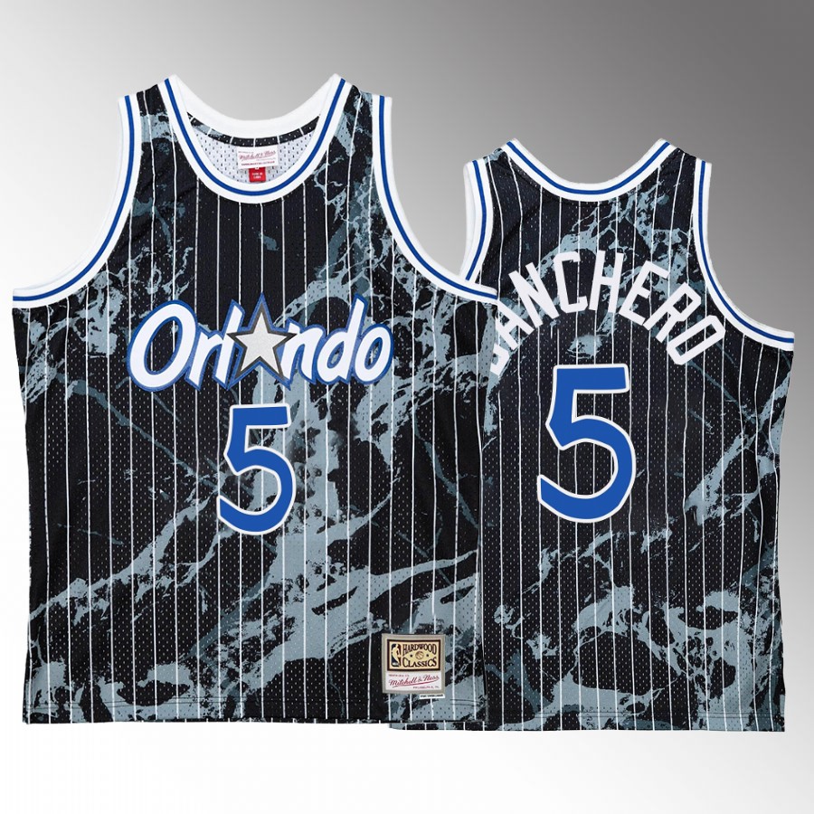 Orlando Magic Paolo Banchero Black Marble Swingman Men Jersey Hardwood Classics