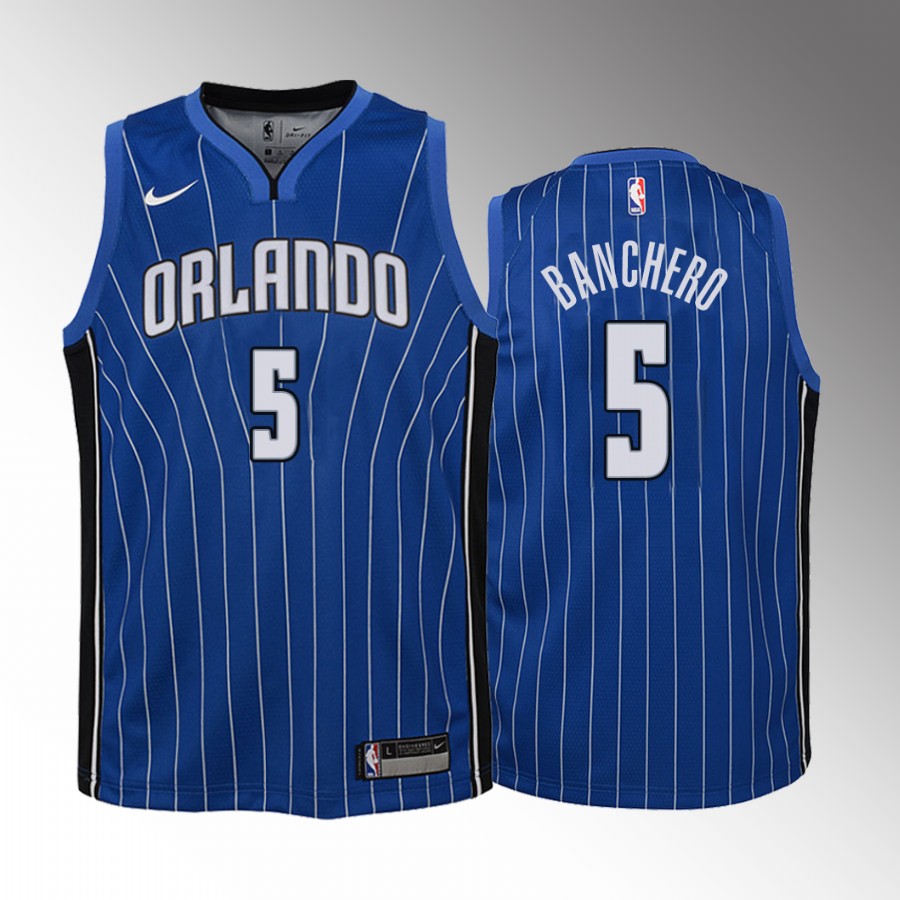 Orlando Magic Paolo Banchero Icon Edition Blue Youth Jersey Draft #5