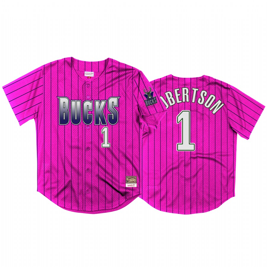 Oscar Robertson #1 Milwaukee Bucks Neon World Baseball Jersey Purple