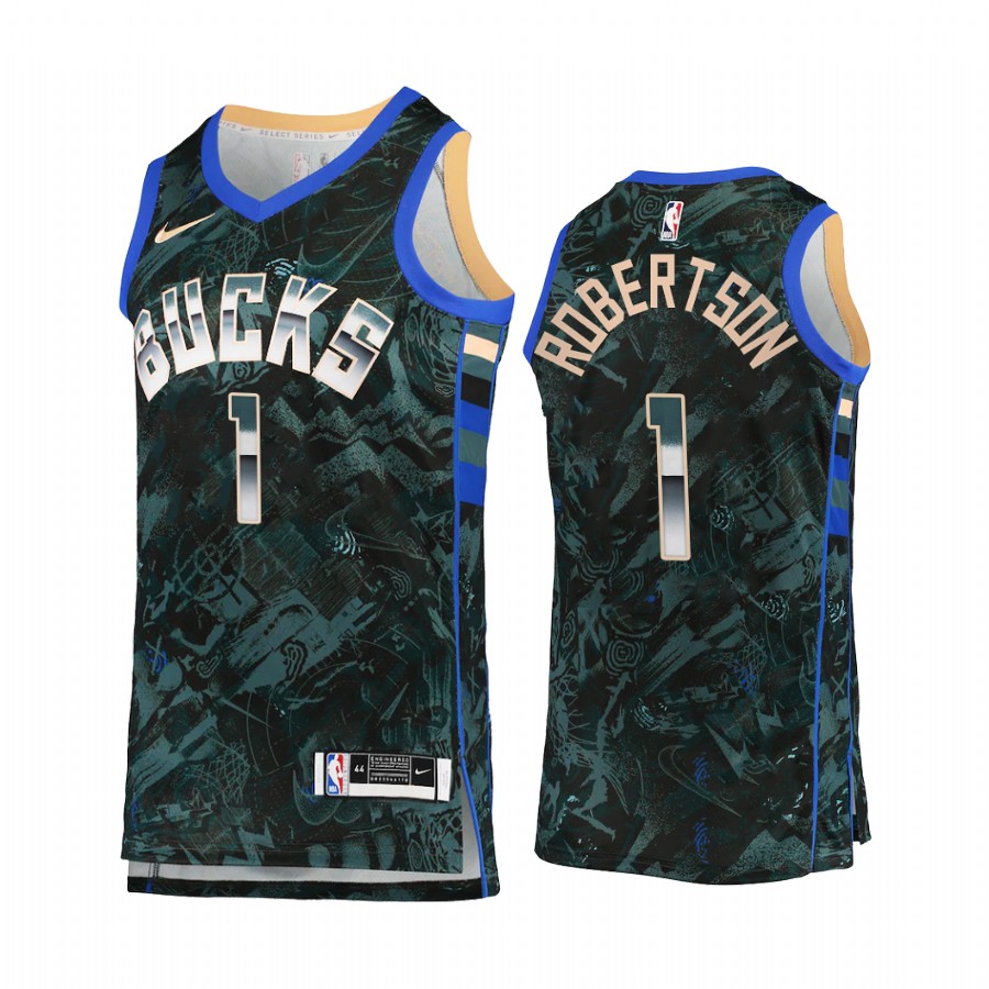 Oscar Robertson Milwaukee Bucks Select Series Green Jersey Camo
