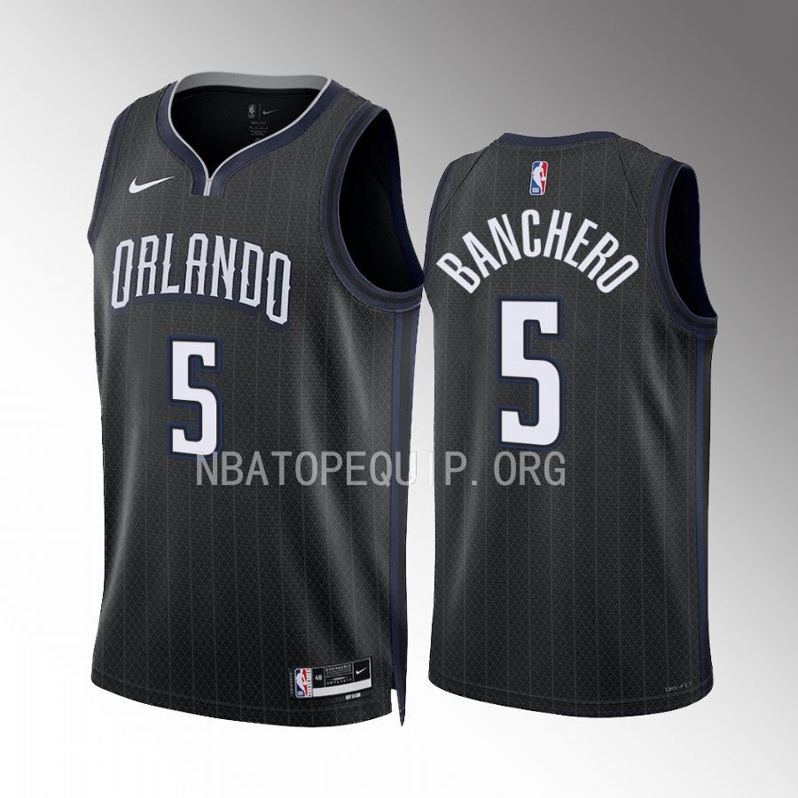 Paolo Banchero Orlando Magic Black #5 City Edition Jersey Swingman