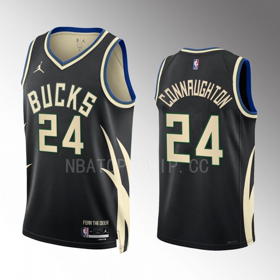Pat Connaughton Milwaukee Bucks Black #24 Statement Edition Jersey