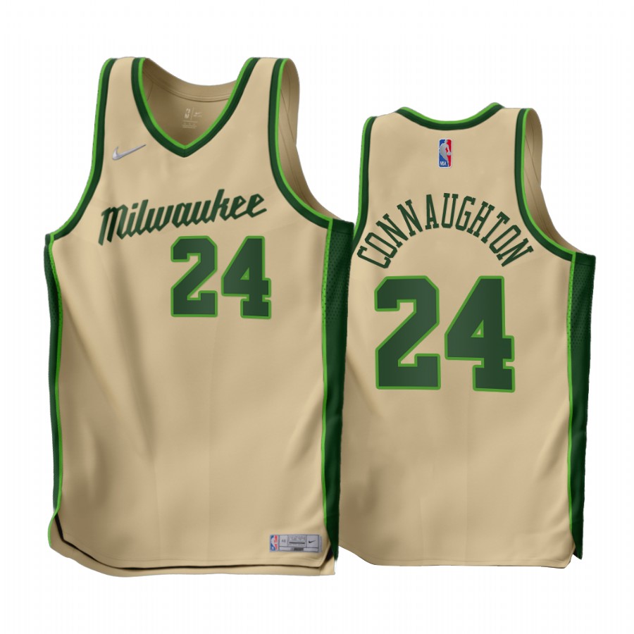 Pat Connaughton Milwaukee Bucks Cream #24 Earned Edition Jersey