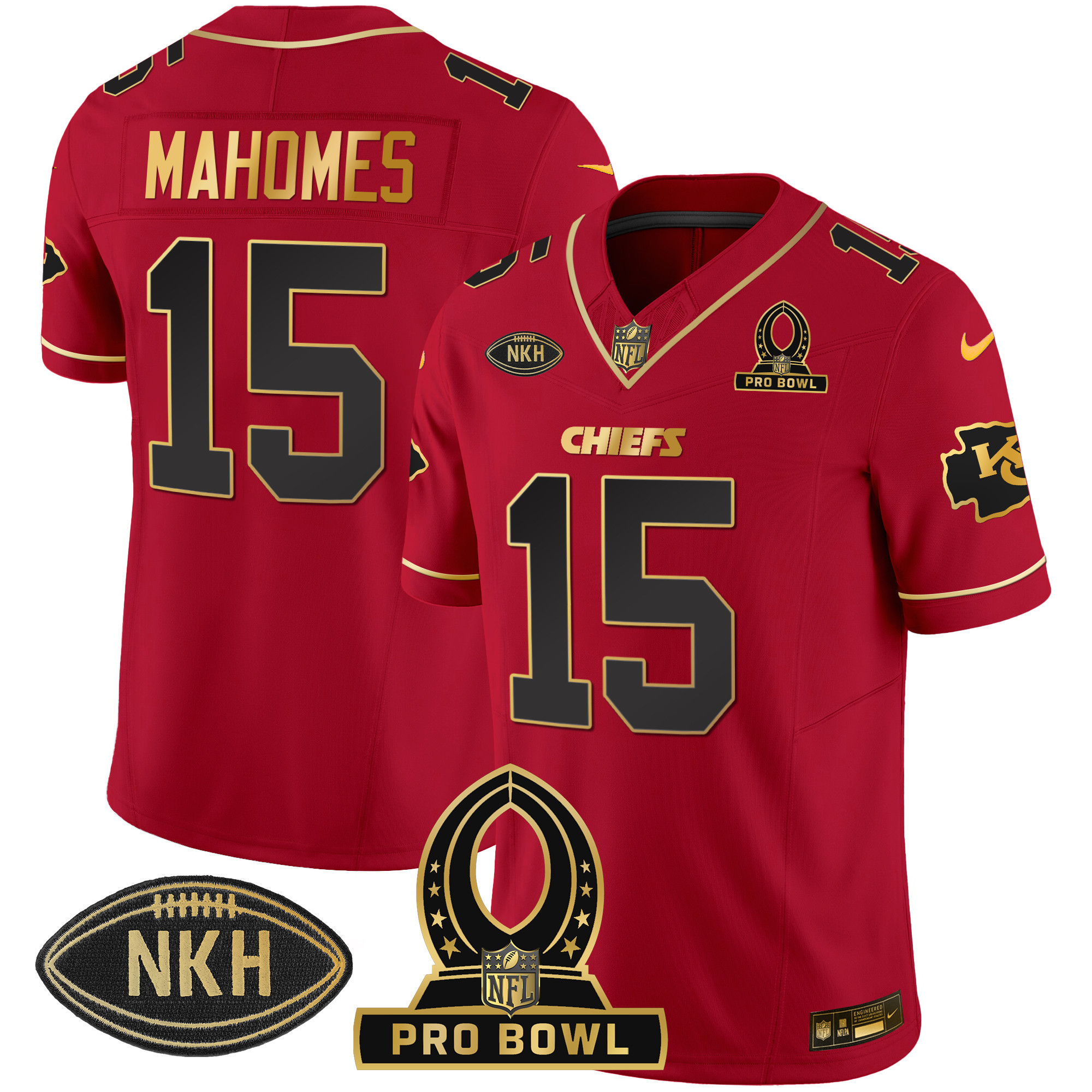 Patrick Mahomes Men's Kansas City Chiefs Pro Bowl Patch Vapor Red Special Jersey
