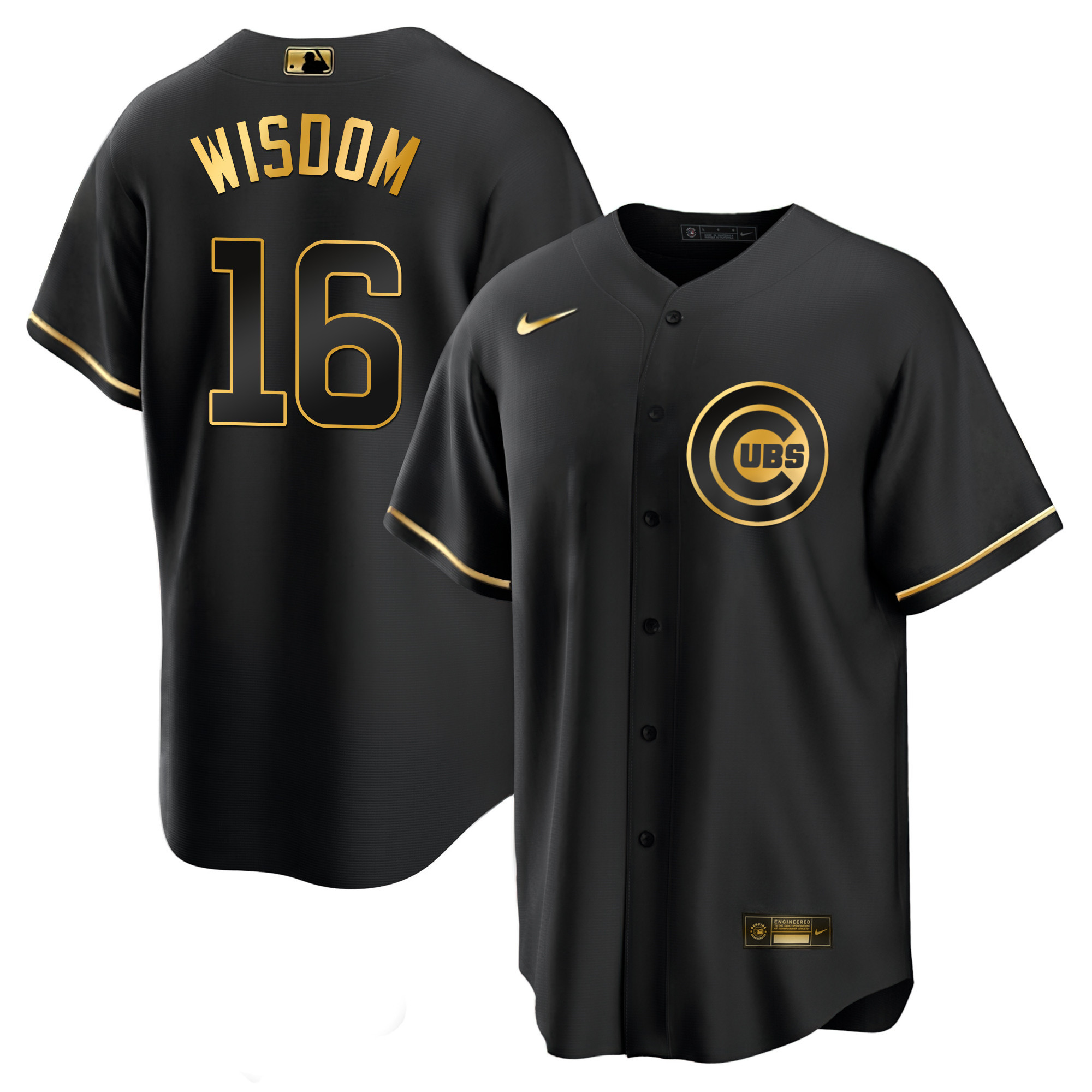 Patrick Wisdom Men's Chicago Cubs Black Limited & Gold Cool Black Gold Jersey - All Stitched